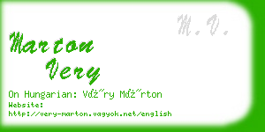 marton very business card